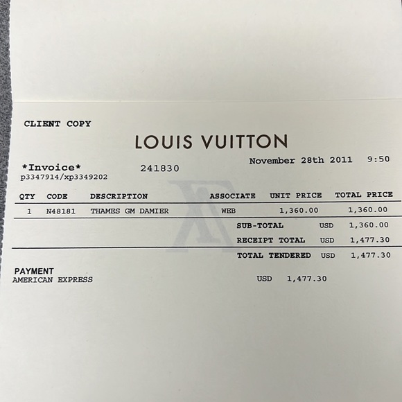 Authentic Louie Vuitton Thames GM Damier - Picture 12 of 16